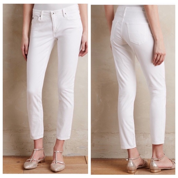 Ag Adriano Goldschmied Denim - AG The Stevie Ankle Sateen White Jeans